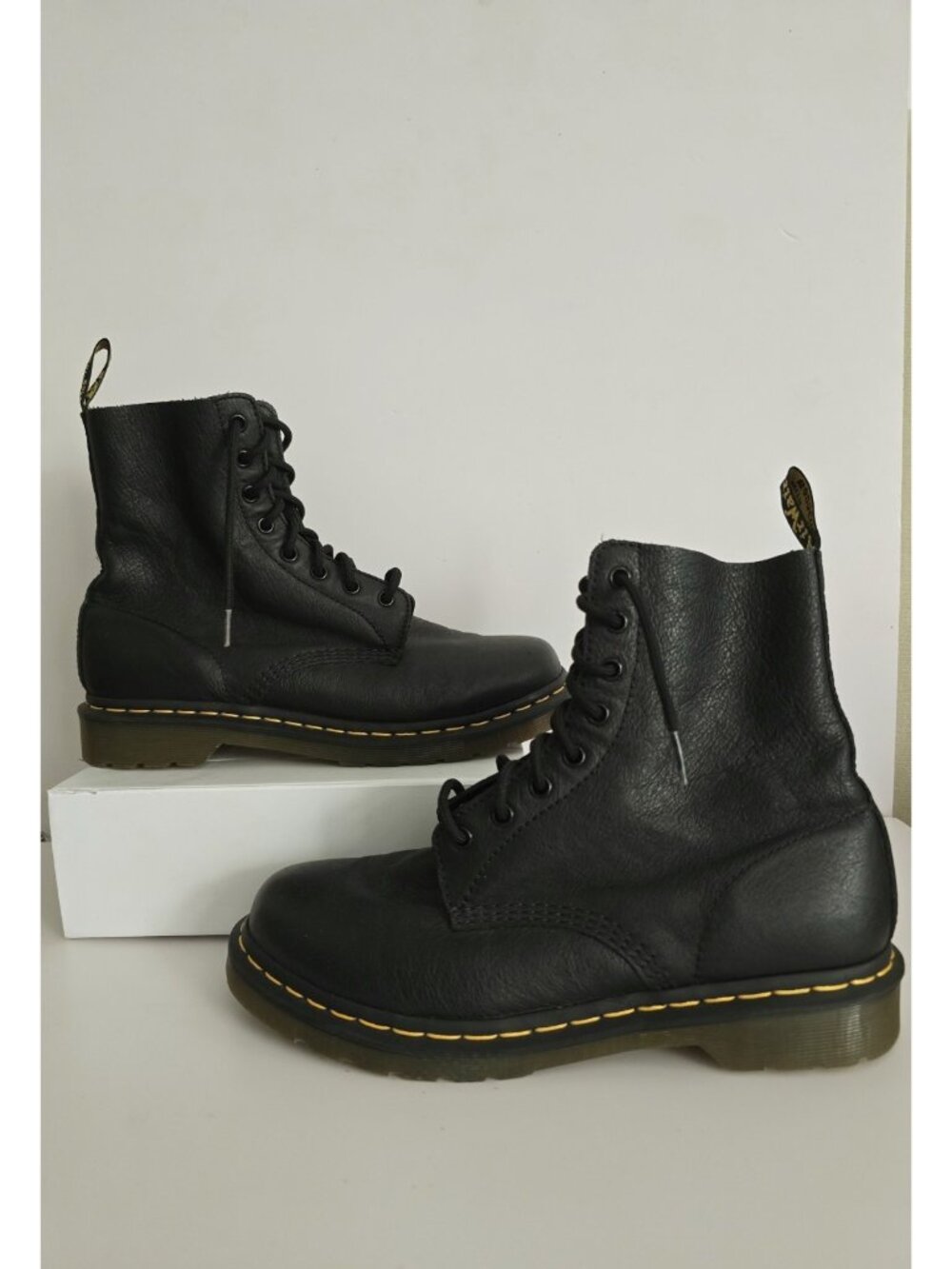 Dr Martens Doc Moc Black 1460 Pascal Leather Lace Up Combat Womens Boots 11